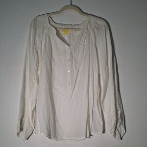Roller Rabbit Cream Blouse with Button Detail